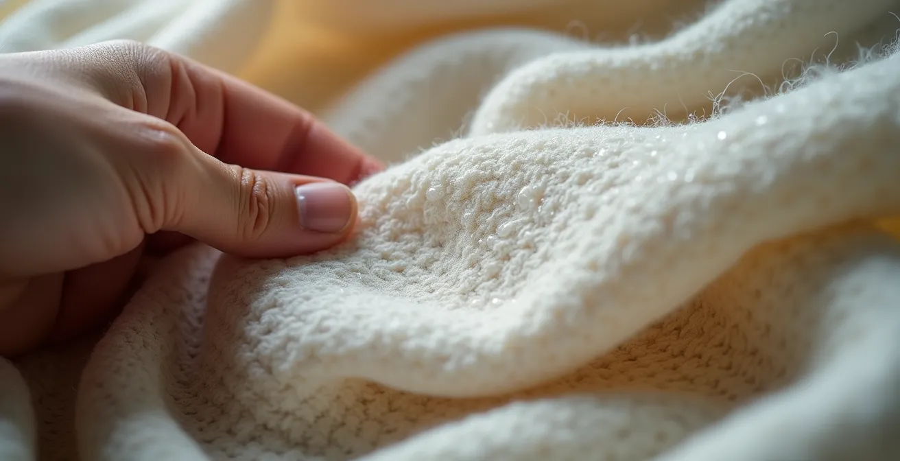 Gros plan sur les détails de couture et les textures de vêtements québécois de qualité