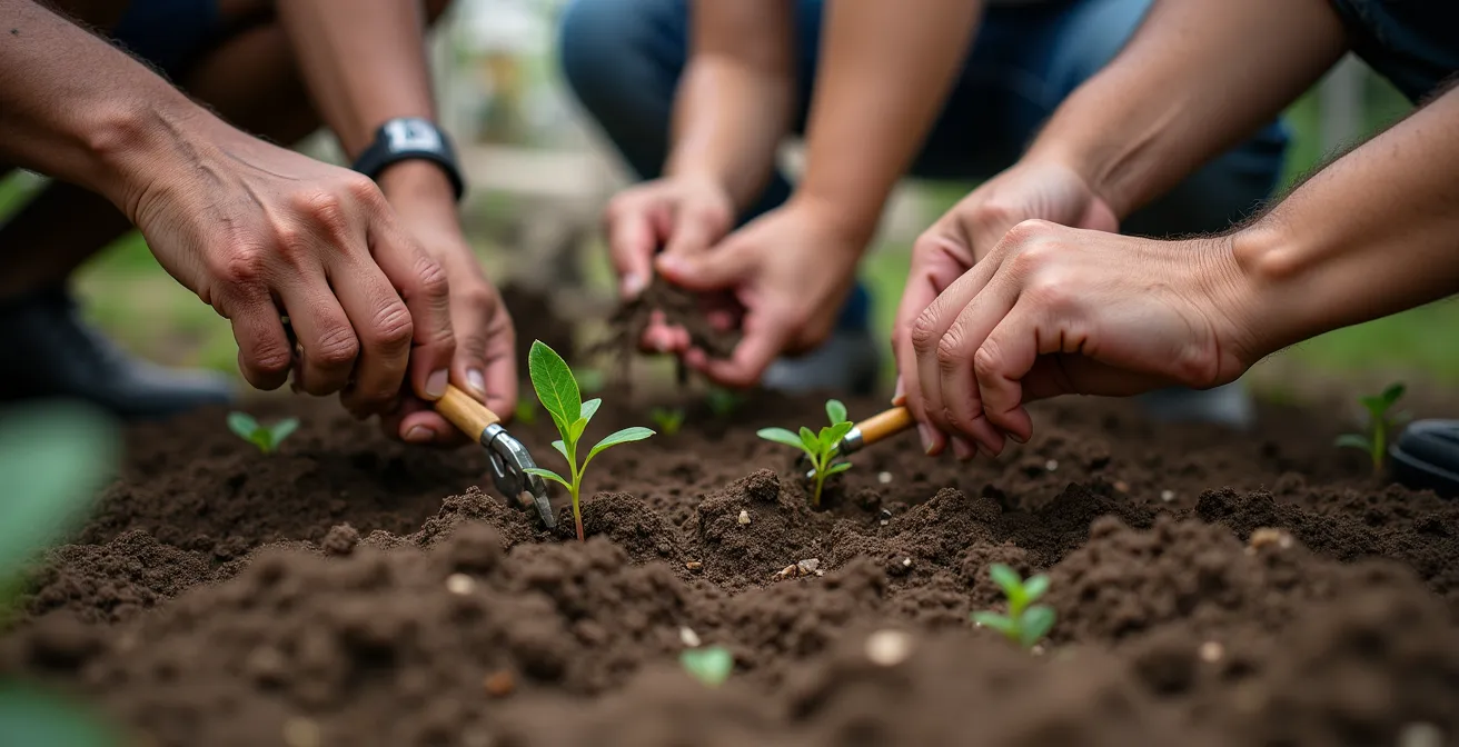 Mains diverses travaillant ensemble sur un projet collaboratif